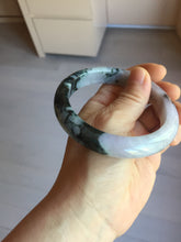 Load image into Gallery viewer, 60mm Certified Type A 100% Natural dark green/red/purple/gray Snowy Pine Mountain and Everlasting Crimson Heart (碧血丹心)Jadeite Jade bangle PE114-1222