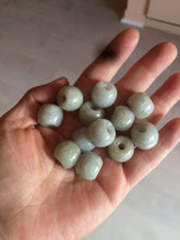 Load image into Gallery viewer, 20x18mm Type A 100% Natural white/light green olive shape Jadeite Jade LuluTong (Every road is smooth) bead pendant BF93