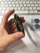 Load image into Gallery viewer, 57.4mm Certified 100% Natural Deep Pine Green/Black "Serene Forest" Nephrite Bangle HT168-15-3868