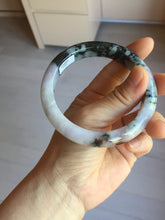 Load image into Gallery viewer, 60mm Certified Type A 100% Natural dark green/red/purple/gray Snowy Pine Mountain and Everlasting Crimson Heart (碧血丹心)Jadeite Jade bangle PE114-1222