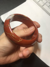 Load image into Gallery viewer, 58mm 100% natural red jasper stone(红碧玉,鸡血石) bangle SY100
