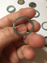 Load image into Gallery viewer, 18.1mm size 8 100% natural type A icy watery green/blue slim style Guatemala jadeite jade band ring group BP75