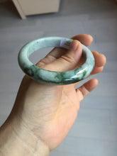Load image into Gallery viewer, 53mm certified 100% natural Type A green white with green floating flowers jadeite bangle PD158-6291
