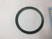Load image into Gallery viewer, 60mm Certified Type A 100% Natural light green/blue/gray Guatemala slim round cut Jadeite bangle PJ79