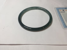 Load image into Gallery viewer, 60mm Certified Type A 100% Natural light green/blue/gray Guatemala slim round cut Jadeite bangle PJ79