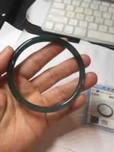 Load image into Gallery viewer, 60mm Certified Type A 100% Natural light green/blue/gray Guatemala slim round cut Jadeite bangle PJ79