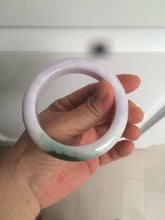 Load image into Gallery viewer, 54mm Certified 100% natural Type A olive green/white/purple jadeite jade bangle AX96-5190