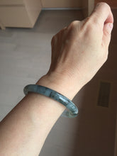 Load image into Gallery viewer, 55mm Certified Type A 100% Natural icy watery dark green/purple/gray round cut Jadeite bangle AA132-6931