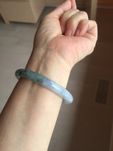 Load image into Gallery viewer, 55mm Certified Type A 100% Natural icy watery dark green/purple/gray round cut Jadeite bangle AA132-6931