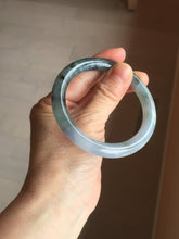 Load image into Gallery viewer, 55mm Certified Type A 100% Natural icy watery dark green/purple/gray round cut Jadeite bangle AA132-6931