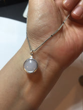 Load image into Gallery viewer, 12.3mm 100% natural type A light purple white Jadeite Jade simple is the best series pendant PB131