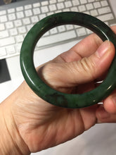 Load image into Gallery viewer, 55mm Certified 100% Natural Deep Pine Green/Black "Serene Ember Forest" Nephrite (red-skin nephrite 红皮碧玉) Bangle HT168-16-3854