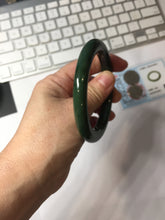 Load image into Gallery viewer, 55mm Certified 100% Natural Deep Pine Green/Black "Serene Ember Forest" Nephrite (red-skin nephrite 红皮碧玉) Bangle HT168-16-3854