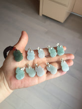 Load image into Gallery viewer, 100% natural type A dark green/light green/white/gray jadeite jade fox pendant necklace BF149