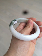 Load image into Gallery viewer, 57.7mm certified 100% natural type A watery green/white/purple jadeite jade bangle BF43-1475