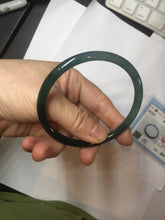Load image into Gallery viewer, 60mm Certified Type A 100% Natural light green/blue/gray Guatemala slim round cut Jadeite bangle PJ79