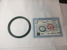 Load image into Gallery viewer, 59mm Certified Type A 100% Natural light black/green/gray Guatemala slim round cut Jadeite bangle PJ80-0672