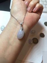 Load image into Gallery viewer, 12.3mm 100% natural type A light purple white Jadeite Jade simple is the best series pendant PB132