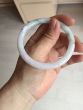 Load image into Gallery viewer, 56mm certified 100% natural type A light green/purple with green fly flowers round cut jadeite jade bangle BN56-3113