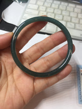 Load image into Gallery viewer, 59mm Certified Type A 100% Natural light black/green/gray Guatemala slim round cut Jadeite bangle PJ80-0672