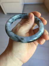 Load image into Gallery viewer, 60.5mm Certified Type A 100% Natural dark green/red/purple/gray Snowy Pine Mountain Jadeite Jade bangle PE116-1215