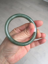 Load image into Gallery viewer, 50.5mm certificated Type A 100% Natural dark green/gray round cut oval Jadeite Jade bangle BK47-2879