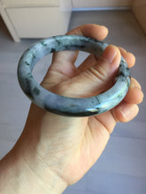Load image into Gallery viewer, 60.5mm Certified Type A 100% Natural dark green/red/purple/gray Snowy Pine Mountain Jadeite Jade bangle PE116-1215