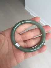 Load image into Gallery viewer, 50.5mm certificated Type A 100% Natural dark green/gray round cut oval Jadeite Jade bangle BK47-2879