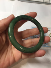 Load image into Gallery viewer, 54.8mm Certified 100% Natural Deep Pine Green/Black "Serene Ember Forest" Nephrite (red-skin nephrite 红皮碧玉) Bangle HT168-17-6188