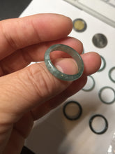 Load image into Gallery viewer, 18.1mm size 8 100% natural type A icy watery green/blue slim style Guatemala jadeite jade band ring group BP75