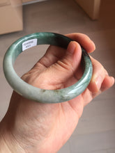 Load image into Gallery viewer, 56.6mm certified 100% natural Type dark green/ gray jadeite jade bangle AU56-4021