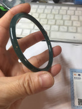 Load image into Gallery viewer, 59mm Certified Type A 100% Natural light black/green/gray Guatemala slim round cut Jadeite bangle PJ80-0672