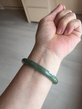 Load image into Gallery viewer, 50.5mm certificated Type A 100% Natural dark green/gray round cut oval Jadeite Jade bangle BK47-2879
