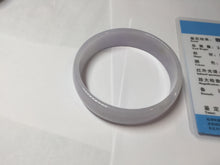 Load image into Gallery viewer, 50mm certified 100% natural Type A white purple thin jadeite jade bangle BS167-1625