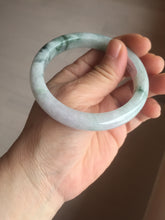 Load image into Gallery viewer, Shopify only 55.3mm Type A 100% Natural light green flying flowers Jadeite Jade bangle E152-2440