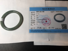 Load image into Gallery viewer, 50.5mm certificated Type A 100% Natural dark green/gray round cut oval Jadeite Jade bangle BK47-2879