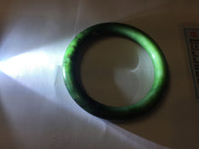Load image into Gallery viewer, 54.8mm Certified 100% Natural Deep Pine Green/Black "Serene Ember Forest" Nephrite (red-skin nephrite 红皮碧玉) Bangle HT168-17-6188