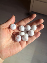 Load image into Gallery viewer, Type A 100% Natural white/light purple drum shape Jadeite Jade bead/pendant BF95