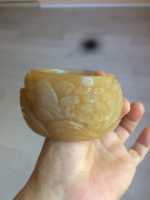 Load image into Gallery viewer, 54mm certified 100% natural yellow orange purple Quartzite (Shetaicui jade) carved people and landscape Zen bangle XY59-0001