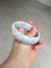 Load image into Gallery viewer, 59mm Certified Type A 100% Natural light purple white chubby broad style Jadeite Jade bangle BM98-4481