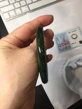 Load image into Gallery viewer, 54.8mm Certified 100% Natural Deep Pine Green/Black "Serene Ember Forest" Nephrite (red-skin nephrite 红皮碧玉) Bangle HT168-17-6188