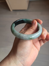 Load image into Gallery viewer, 56.6mm certified 100% natural Type dark green/ gray jadeite jade bangle AU56-4021
