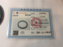 Load image into Gallery viewer, 58.8mm Certified Type A 100% Natural half black half icy watery dark green/gray Guatemala slim round cut Jadeite bangle PJ82-0660