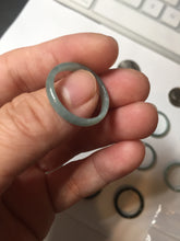 Load image into Gallery viewer, 18.1mm size 8 100% natural type A icy watery green/blue slim style Guatemala jadeite jade band ring group BP75