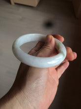 Load image into Gallery viewer, 57.8mm certified 100% natural sunny green/white jadeite jade bangle BF42-1471