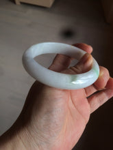 Load image into Gallery viewer, 57.8mm certified 100% natural sunny green/white jadeite jade bangle BF42-1471