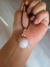 Load image into Gallery viewer, Type A 100% Natural white/light purple drum shape Jadeite Jade bead/pendant BF95