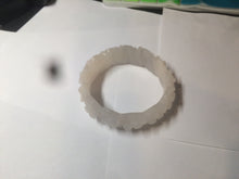 Load image into Gallery viewer, 55mm 100% natural light pink/gray/beige/white Quartzite (Shetaicui jade) carved flowers bangle SY52