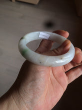Load image into Gallery viewer, 57.8mm certified 100% natural sunny green/white jadeite jade bangle BF42-1471