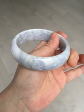 Load image into Gallery viewer, 59mm Certified Type A 100% Natural light purple white chubby broad style Jadeite Jade bangle BM98-4481